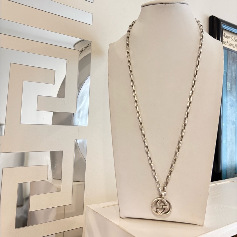GUCCI Unisex 925 Sterling Silver GG Necklace